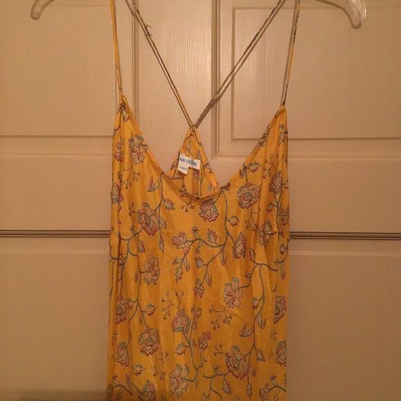 Indian Ocean Urban Outfitters Yellow Silk Floral Maxi Dress - Picture 3 of 5